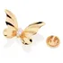 Broche Rommanel Borboleta Com Zircônias Folheado Ouro