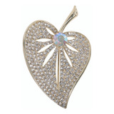 Broche Strass Coracao Folha