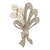 Broche Strass E Perola