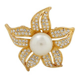 Broche Strass E Perola