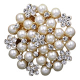 Broche Strass E Perola