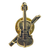 Broche Violino Dourado 