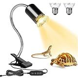 Buddypuppy Lâmpada De Calor Para Répteis  Luz De Réptil UVA UVB Com Mangueira Rotativa De 360  E Lâmpada De Aquecimento Cronometrada  Com 2 Lâmpadas  Adequada Para Dragão Barbudo  Répteis  Tartaruga 
