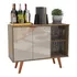 Buffet Aparador Madeirado Com Off White, 2 Portas + 2 Prateleiras - Ideal Para Cozinha, Café Ou Sala Estilo Industrial