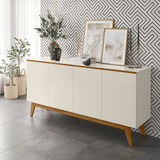 Buffet Ares Lux Moderno E Sofisticado 4 Portas Off Nature   Minha Loja De Móveis