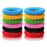 BuggyBands Pulseiras De Mosquito  Pacote Com 24 Embaladas Individualmente  Sem DEET  Pulseira Natural E à Prova D água
