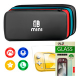 Build Games Case Nintendo Switch Lite C  Película E 4 Grips De Analógico Cor Preto