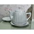 Bule  , Porcelana Mauá  Estilo Caipira , Canelado + 2 Pratos