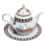 Bule Com Prato Porcelana