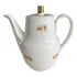 Bule De Porcelana Maua Com Pintura Floral Com Ouro 24k