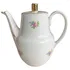 Bule De Porcelana Maua Com Pintura Floral E Ouro 24k