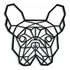 Bulldog Francês Cão Geométrico Mdf 60cm Escultura Parede