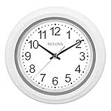 Bulova C4865 Relógio De Parede Com Mostrador Iluminado Com Visão Noturna, 25,4 Cm, Branco