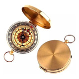 Bússola Tipo Relógio Bolso Bronze Luz Fosforescente