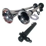 Buzina De Ar 2 Cornetas Big Jumbão Bike Extra forte Cromada