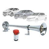 Buzina Marítima 12v Ar Corneta Metal Cromada Carro Universal