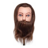 Cabeça P  Treino Com Barba Lisa Masculina 100  Natural C Suporte Cor Castanho Zhang Hair