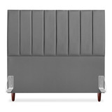 Cabeceira Estofada Carla Queen 1 60 Courino Cinza C  Frame