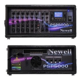 Cabeçote Amplificado Mixer 6 Canais Fx bt rec Newell Psp5000