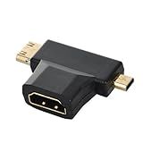 Cablecc Micro Hdmi Macho Mini Hdmi Macho Para Hdmi 1.4 Fêmea 90 Graus 2 Em 1 Adaptador Combo