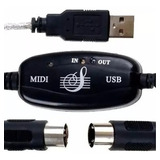 Cabo Adaptador Conversor Audio Midi Interface Usb Suporte