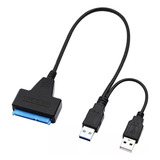 Cabo Adaptador Sata Ssd Hd 2 5 E 3 5 Usb 3 0 Dual Preto