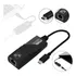 Cabo Adaptador Usb c Para Rj45 Lan Ethernet 1000mbps Gigabit Cor Preto