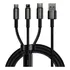 Cabo Baseus 3 In 1 Lightning + Tipo-c + Micro-usb 3.5a 1.5m Cor Preto