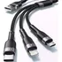 Cabo Carregador 3x1 6a Carreg Rápido Qc 3.0 Trans Dados 1,2m