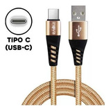 Cabo Carregador Android Tipo C Rápido Turbo Reforçado 2m Gold