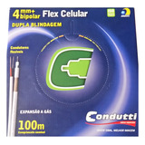 Cabo Coaxial Bipolar Dupla Bl 4mm 100m 80% Trançado Condutti