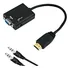 Cabo Conversor Adaptador Hdmi Macho Para Vga Fêmea Com Áudio Cor Preto