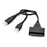 Cabo Conversor Adaptador Usb 2 0 Sata Dual Usb Hdd Cor Preto