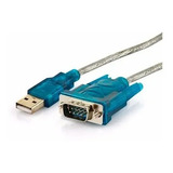 Cabo Conversor Porta Serial Rs232 Usb Azul Vga Macho X Usb