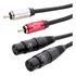 Cabo De Áudio 3m 2x Xlr Fêmea Para 2x Rca Cabos & Plugs