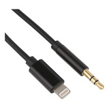 Cabo De Audio 3 5mm Aux Áudio P2 Para iPhone 14 13 12 11 Xs Xr X 8 7 Cor Preto Sancai