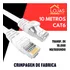 Cabo De Rede 10 Metros Lan Internet Crimpado Rj45 Cat6 Conector Blindado