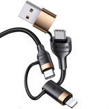 Cabo Duplo Carregador 1.2m Usb + Tipo C / Tipo C + Lightning Combinação 4 Em 1 Universal Usams