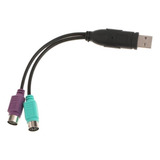 Cabo Duplo Do Conversor De Cabo Usb Ps2 Para Teclado E Mouse