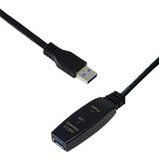 Cabo Extensor Usb 3 0 Versão 3 0 Ativo 10 Metros Para Webcam Cor Preto