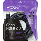 Cabo Hdmi 10 Metros Dupla Blindagem Reforçado Conector Banhado À Ouro 24k Versão 2 0 19 Pinos 4k Ultra Hd 2160p Arc Cec 3d Ethernet 10m