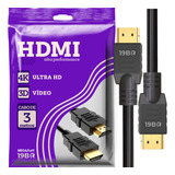 Cabo Hdmi Gold 4k 3m Metros Premium 3d Full Hd Blindado Tv Pc