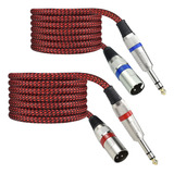 Cabo Macho De 1 4 Trs Para Xlr Balanceado   10 Pés E Um Quar
