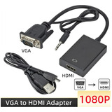 Cabo Mini Convesor Vga Para Hdmi Com Áudio E Vídeo Full Hd