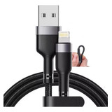 Cabo Para iPhone Turbo Carregador Rápido Dados Usb Reforçado Cor Preto