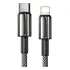 Cabo Premium Black Braid Hrebos 27w Compatível iPhone 2 Mts Cor Preto