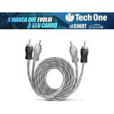 Cabo Rca Svart Listrado Preto Prata 4mm 1 Metro