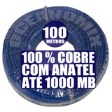 Cabo Rede E Cftv Cat5e Rj45 Azul Rolo 100m 100% Cobre Anatel