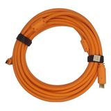 Cabo Tethering 5 Metros Tipo C Mini Usb Cameras Canon Cor Laranja escuro