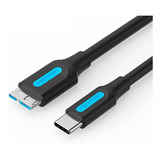 Cabo Usb C Para Micro B 3.0 Hd Externo Macbook 1m Vention